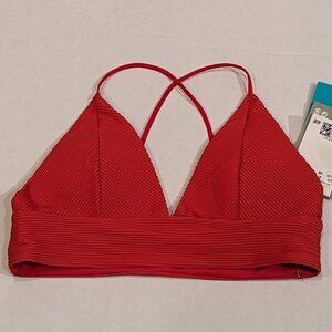 Women's H&M Swimwear Top Separate, New with Tags Orange Textured Size 6